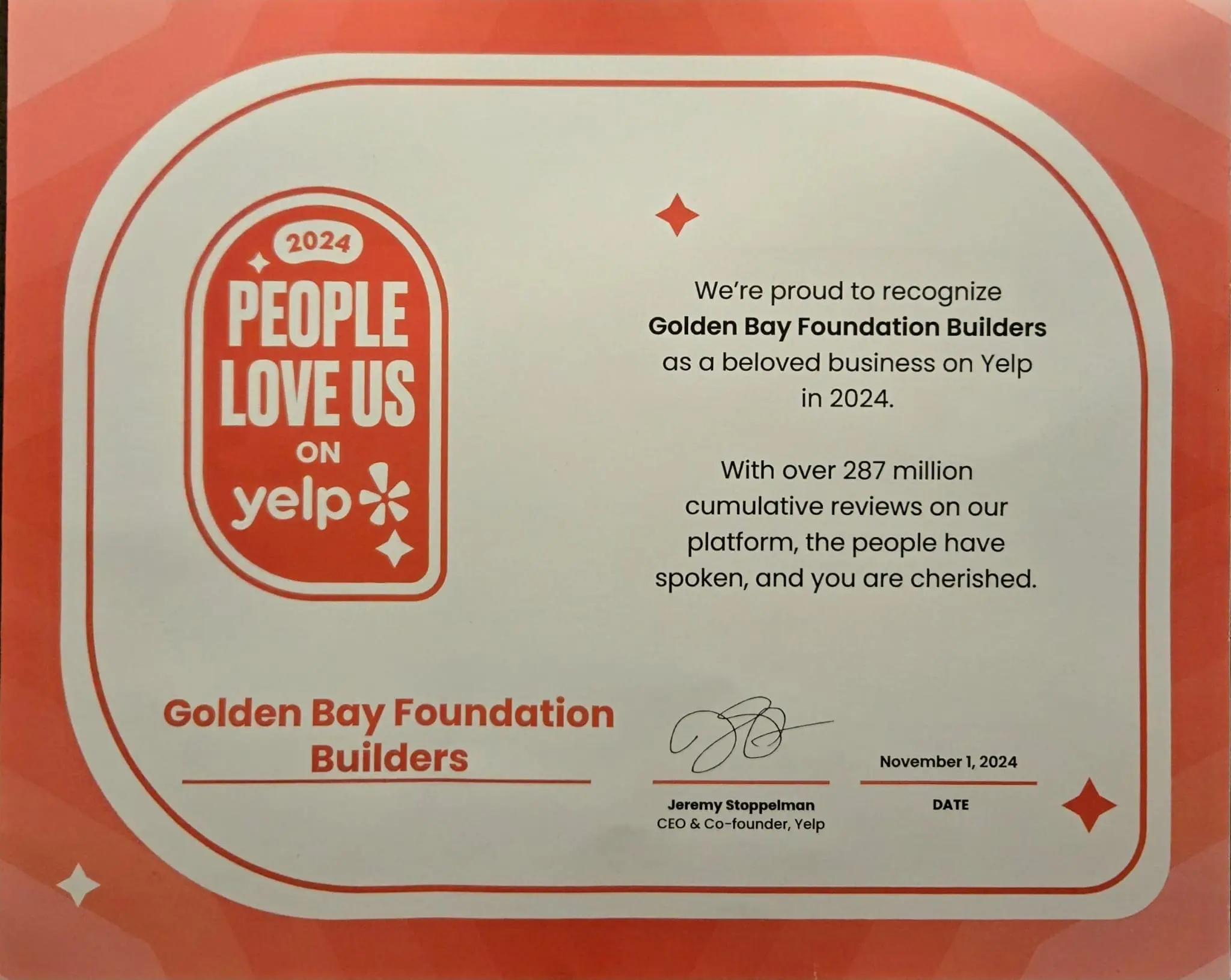 golden bay foundation builders Yelp