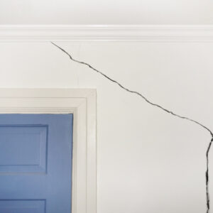 Crack in the wall of a home